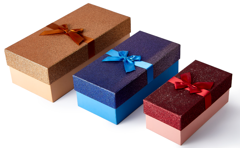 长方形礼盒特种纸丝带 烫印LOGO 生日礼品盒