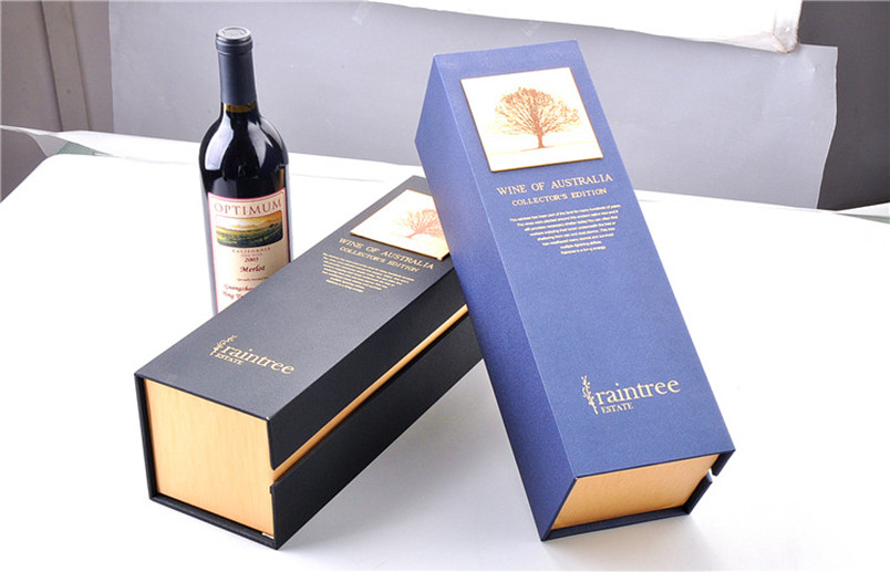 定制豪华红酒礼盒书型礼品盒特种纸葡萄酒盒单支装 工厂直销